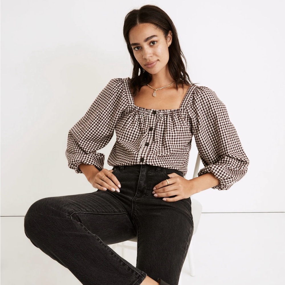 Madewell Cropped Puff Sleeve Top